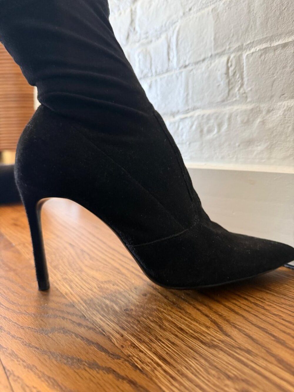 Zara Black Suede Ankle Boots, size EU39, USA 8